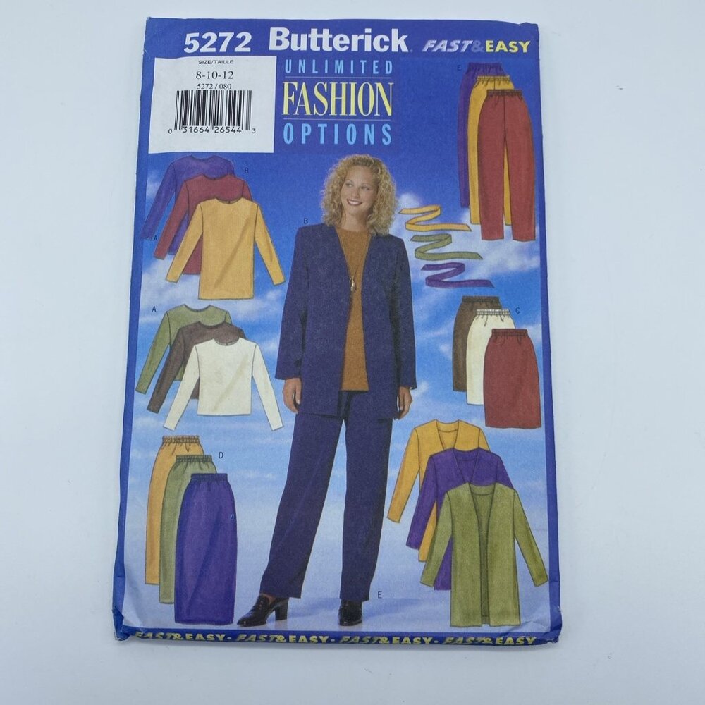 Butterick 5272 Misses Jacket Belt Top Skirt Shorts 8 10 12 Sewing Pattern UC FF